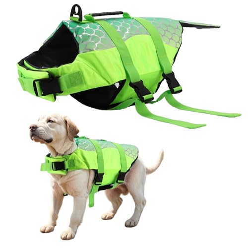 CAPASTEC Doglay Hundeschwimmwesten, Hundeschwimmweste zum Schwimmen und Bootfahren XL Grün von CAPASTEC