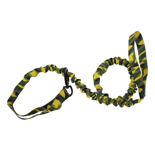 CAPASTEC Doppelgriff Hundeleine,Trainingsleine Gelb Grün Camouflage, Länge 110-160cm von CAPASTEC