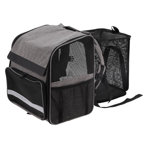 CAPASTEC Haustierrucksack mit internem Sicherheitsgurt, 14,57" x11,42 x14,76, Grau von CAPASTEC