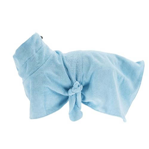 CAPASTEC Hundebademantel, Kordelzug Haustierhandtuch, Schnell trocknendes Hundehandtuch, XS, Blau von CAPASTEC