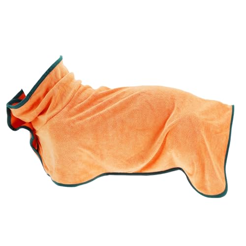 CAPASTEC Hundebademantel, Weiches Haustierhandtuch, Schnell trocknendes Hundehandtuch, S, Orange von CAPASTEC