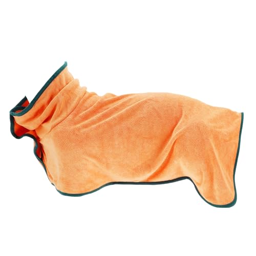 CAPASTEC Hundebademantel, Weiches Haustierhandtuch, Schnell trocknendes Hundehandtuch, XS, Orange von CAPASTEC