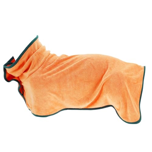 CAPASTEC Hundebademantel, weiches Haustierhandtuch, schnell trocknendes Hundehandtuch, L, Orange von CAPASTEC