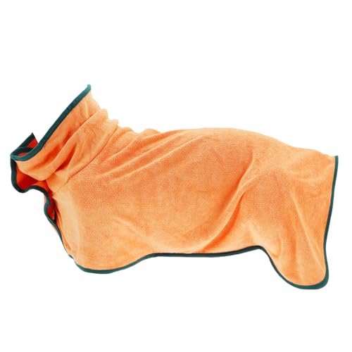 CAPASTEC Hundebademantel, weiches Haustierhandtuch, schnell trocknendes Hundehandtuch, M, Orange von CAPASTEC