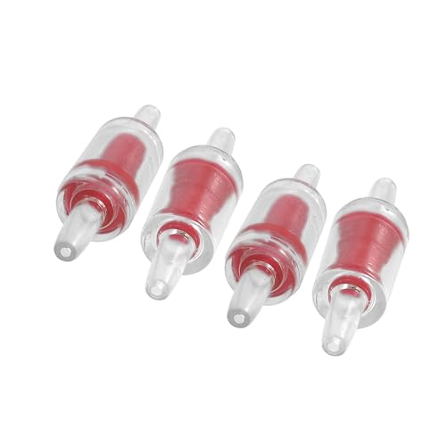 CAPASTEC Kunststoff-Luftpumpen-Rückschlagventile, Rückschlagventil für Aquarien, 5,3 x 1,4 cm (rot transparent, 4 Stück) von CAPASTEC