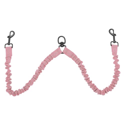 CAPASTEC Pet Doppel Hundeleine, Reflektierende Doppel Hundeleine für einfaches Gassi gehen mit 2 Hunden, 360° Schwenkbar Kein Verheddern Doppel Hundeleinen Trainingsleine, Pink von CAPASTEC