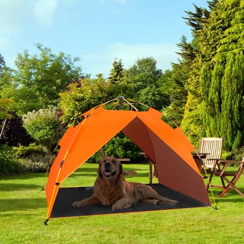 CAREDPETS Hundehimmel, Schatten, Unterschlupfzelt für kleine, mittelgroße und erhöhte Outdoor-Hundebetten, Außen-Hundehütte, Haustier-Sonnenschirm, schnelle Einrichtung und keine Montage erforderlich, von CAREDPETS