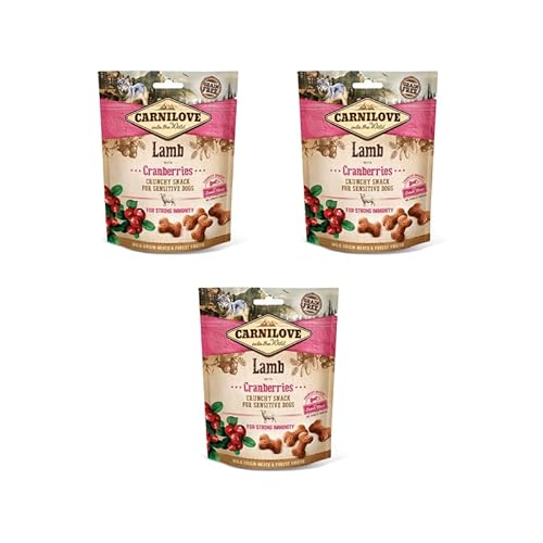 Carnilove Crunchy Snack Lamb with Cranberries | 3er Pack | 3 x 200 g | Snack mit Lamm und Preiselbeere für Hunde | Preiselbeere als natürliche Quelle von Antioxidantien von CARNILOVE