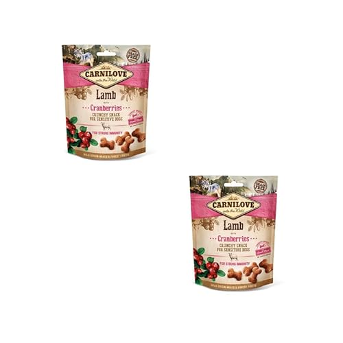 Carnilove Crunchy Snack Lamb with Cranberries | Doppelpack | 2 x 200 g | Snack mit Lamm und Preiselbeere für Hunde | Preiselbeere als natürliche Quelle von Antioxidantien von CARNILOVE