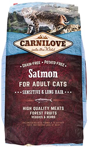 Carnilove Trockenfutter für Katzen, Erwachsene, Langhaar, Lachs, 6 kg (1er Pack) von CARNILOVE