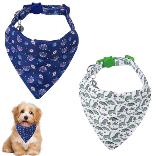 2 x Haustier-Bandana-Halsband, Hundehalstücher mit abnehmbarer Fliege für Hunde und Welpen von CARPJZ