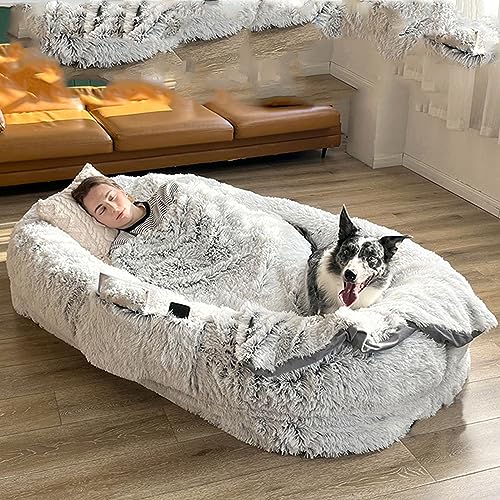 Das Hundebett für Menschen hat einen großen Platz, ist abnehmbar, bequem und leicht zu reinigen, rutschfest und langlebig, und kann zu allen Jahreszeiten verwendet werden (grau 6XL) von CASEGO