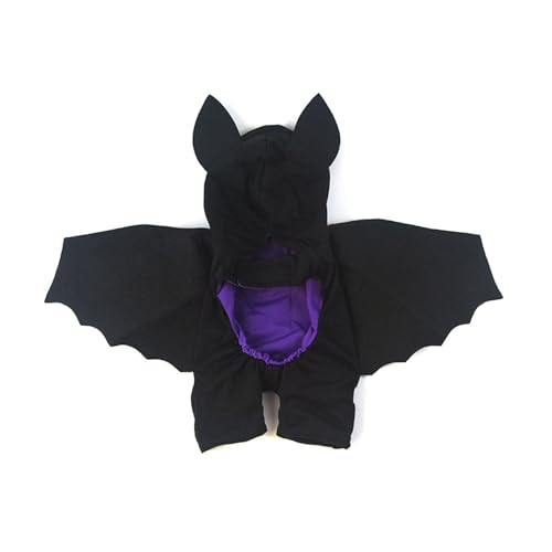 Halloween-Kleidung für Hunde, Fledermausflügel, Skelett, Halloween-Kostüm, Skelett-Pullover, Frühling, Welpen, Pyjama, Hunde-Halloween-Kostüme, Größe S von CASNO