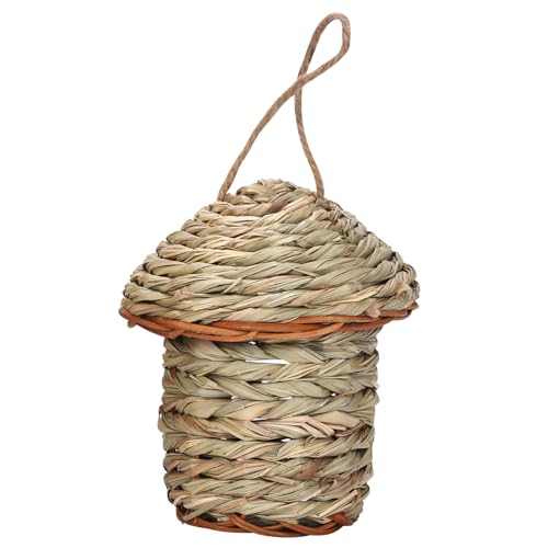 Kolibri-Käfig Unterschlupf Ständer Nest Käfig Outdoor Nistkasten Vogelhaus Gewebtes Strohnest für Outdoor Vogelhäuser für Draußen von CASNO