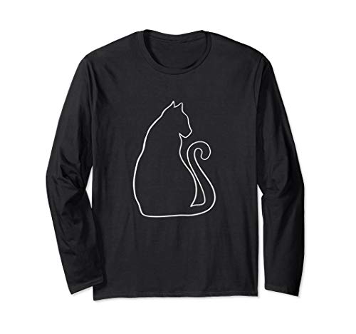 Cat Art Cute CAT Silhouette CAT Person Langarm-T-Shirt von CAT