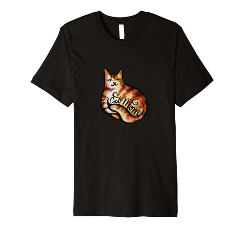 Cat Mom Orangefarbenes CAT Premium-T-Shirt von CAT