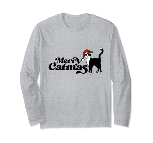 Merry Catmas Christmas Kitty Cats Meow Langarm-T-Shirt von CAT