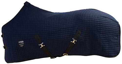 CATAGO Abschwitzdecke Transportdecke Luxus Waffelmuster schwarz/weiße Biese (125 cm, navy) von Catago