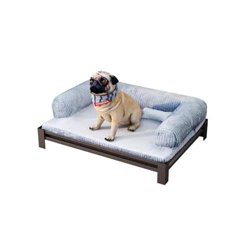 CAULO 2-in-1 erhöhtes Hundebett, erhöhte Hundebetten für große Hunde mit Nackenrolle, Hundematte, atmungsaktivem Netz, kaubeständiges Hundebett (C 70 * 50cm) von CAULO