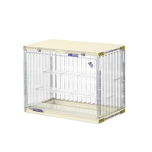 Staubschutz-Präsentationsbox für Pop-Figuren, Acryl-Vitrine für Sammelobjekte, klare Vitrine mit Tür, Standvitrine Vitrinenschrank, für Büro Wohnzimmer Küche(Light Yellow transparent,30*17*23.5cm) von CAUSSO