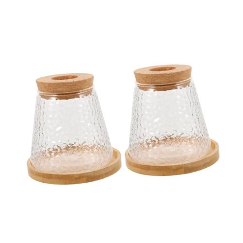 2St Hydro ponische Pflanzen Flasche Hydroponische Pflanzenflasche Terrarium Container für Pflanzen Ausbreitungsstationen Boho-Vasen für die Dekoration Blumenvasen Holz Transparent CAXUSD von CAXUSD