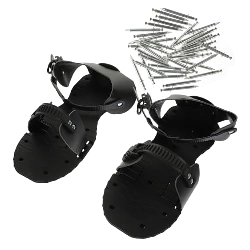 CAXUSD 1 Paar Rasenspitzen für den Garten Trimmer Rasenbelüfter-Sandalen Fuß gartenwerkzeuge Gartenarbeit Belüftungssandalen für Rasen Schuhe für Grünlandbelüfter Aluminiumlegierung Black von CAXUSD