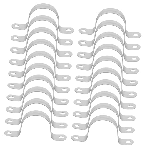 CAXUSD 20st Gartengeräte Leitungsband Schelle Für Metallrohr Rohrband Rohrmontagehalterungen Metallrohrhalterung Metallrohrschelle Klemmt Rohrstützen Metallrohrbänder Edelstahl 304 Silver von CAXUSD