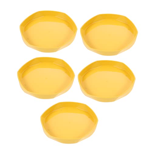 CAXUSD 5St Blumentopfhalter aus Harz Pflanzenschale Blumentöpfe für den Garten pflanzenuntersetzer Wasserauffangschale für Blumentöpfe Wasserschale Balkon blumentopf tabletts Yellow von CAXUSD