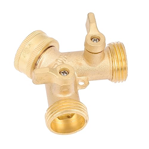 CAXUSD Garten umsteller wasserschlauch verteiler wasserschlauch Adapter Wasserhahn verteiler Messing schlauchanschluss Rohr Stecker Schlauchverteiler Schlauch und Splitter Gummi Golden von CAXUSD