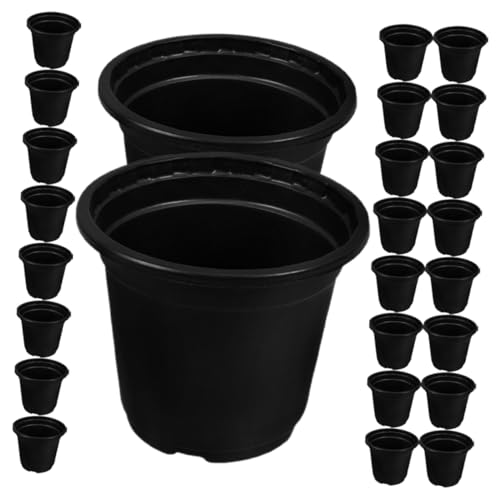 CAXUSD Kindergarten Cup klarer Topf Pflanztöpfe für den Garten Anlage Pflanzbehälter Kunststoffpflanzgefäße Töpfe für Pflanzen im Freien klare Anzuchttöpfe mit Drainage Polypropylen Black von CAXUSD