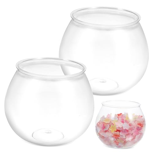 CAXUSD Vase 2st Landschaft Kleines Aquarium Pflanzschale Aus Glas Saftiger Terrarienschale Aus Glas Rundes -Terrarium Fischglas Pflanzen Fischglas-Aquarium Büro Plastik Luft Zierbecken von CAXUSD