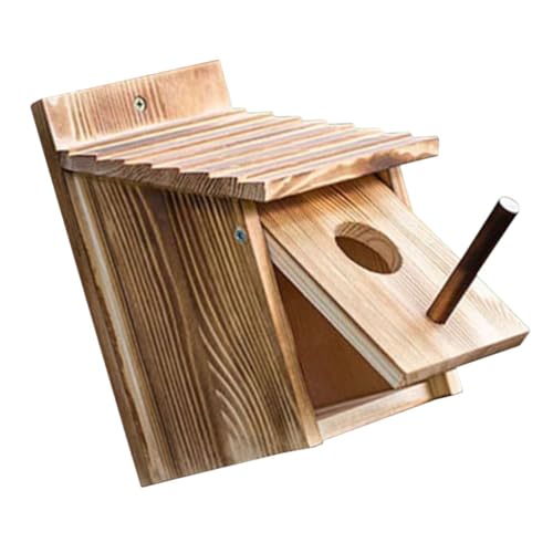 CAXUSD Vogelhaus Für Den Garten Wetterfestes Hängendes Nistkasten Aus Massivem Ideal Für Die Vogelzucht Und Als Vogelnest Für Kleine Vögel 15x15x22CM von CAXUSD