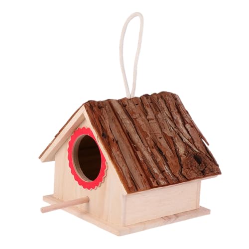 CAXUSD Vogelnest Vogelbrutbox aus Holz Vogelhaus Bett bemalbares vogelhaus Birdie Vogelhaus für Käfig Vogelnest aus Holz Erdfarben das Vogelnest Kleiner Papagei der Vogel von CAXUSD