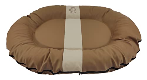 CAZO Oslo Hundebett Oval Schlauchboot für Hund oder Katze 100 x 75 x 15 cm, Größe M, Farbe latte, L2022/C von CAZO Design For Pets