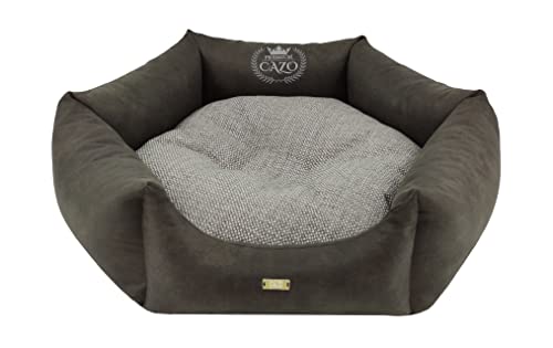 CAZO Premium Hundebett Daunenbett für Hund oder Katze ø 70 cm, Innenmaß ø 45 cm, grau, Größe M, LPMG0204/A von CAZO Design For Pets