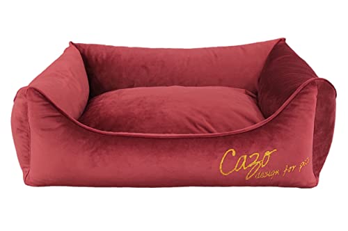 Hundebett Daunenbett CAZO Milan für Hund oder Katze 55 x 42 cm, Innenmaß 30 x 20 cm, Burgund, Größe XS von CAZO Design For Pets