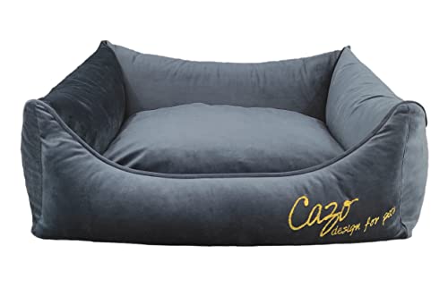 Hundebett Daunenbett CAZO Milan für Hund oder Katze 55 x 42 cm, Innenmaß 30 x 20 cm, dunkelblau, Größe XS von CAZO Design For Pets