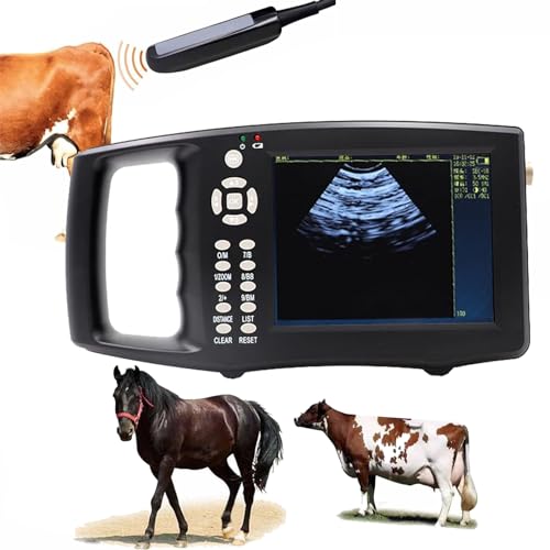 CBLdF Tragbarer Ultraschallscanner für die Veterinärmedizin, 5,6-Zoll-LED-Display-Ultraschallscanner für die Veterinärmedizin mit Rektalsonde für große Tiere wie Rinder, Pferde, Kamele, Ziegen,Kühe von CBLdF