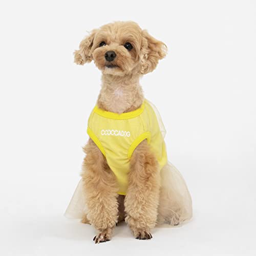 CCOCCADOG Hundeprinzessin Kleid Gelb 2XLarge, Hund Tutu Rock, Tüll Rüschen Kleid, Exquisit und Mode, Perfekt für Partys und andere Anlässe für kleine bis mittelgroße Hunde. von CCOCCADOG