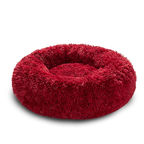 King Hundebett Sofa Korb Hundebetten Spaß Waschbar Abnehmbare Hundehütte Lange Luxe Plüsch Outdoor Großes Haustier Katze Hundebett Warme Matte Sofa-Dunkelrot,XS-40CM,Polen von CCXGRFT