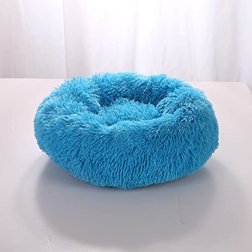 Super Weiches Hundebett Plüsch Katzenmatte Hundebetten Für Große Hunde Bett Labradors Haus Rundes Kissen Haustierprodukt Zubehör-Blau,40CM von CCXGRFT