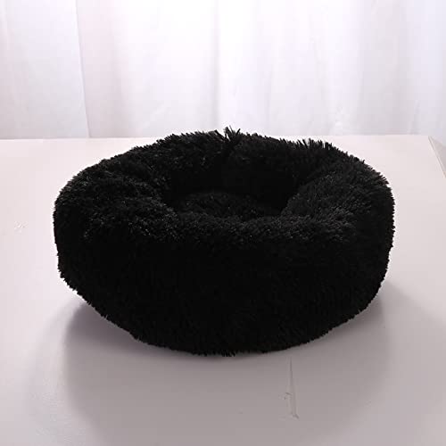 Super Weiches Hundebett Plüsch Katzenmatte Hundebetten Für Große Hunde Bett Labradors Haus Rundes Kissen Haustierzubehör-Schwarz,70CM von CCXGRFT