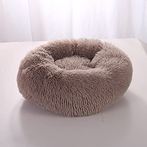 Super weiches Hundebett Plüsch Katzenmatte Hundebetten für große Hunde Bett Labradors House Rundes Kissen Haustierproduktzubehör-Braun1,30CM von CCXGRFT