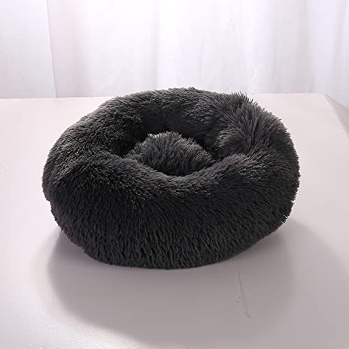 Super weiches Hundebett Plüsch Katzenmatte Hundebetten für große Hunde Bett Labradors House Rundes Kissen Haustierproduktzubehör-Dunkelgrau,100CM von CCXGRFT