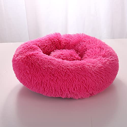 Super weiches Hundebett Plüsch Katzenmatte Hundebetten für große Hunde Bett Labradors House Rundes Kissen Haustierproduktzubehör-Rose Rot,30CM von CCXGRFT