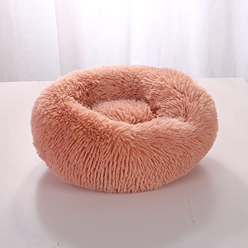 Super weiches Hundebett Plüsch Katzenmatte Hundebetten für große Hunde Bett Labradors House Rundes Kissen Haustierzubehör-Dunkelrosa,30CM von CCXGRFT