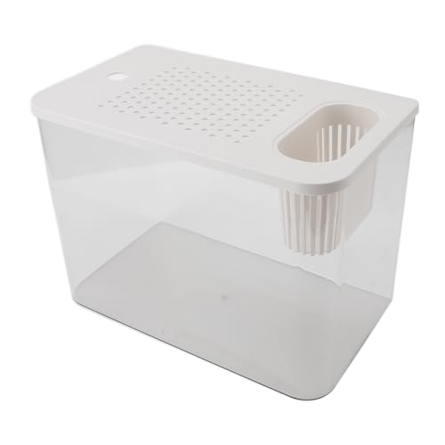 Aquarium, Schutzdeckel, Klare Sicht, Robustes und Langlebiges Desktop-Aquarium für Schildkröten (White) von CCYLEZ