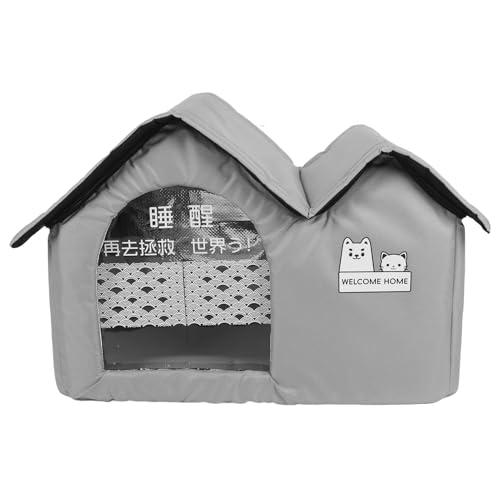 Kühlendes Katzenhaus Im Freien, Sommerhaustierkühlung, Isoliertes Katzenzelt, mit Klimaanlagen-Eisbeuteln, für Katzenhunde Im Freien/Innenraum (Groß: 50 x 35 x 10 cm / 19,7 x von CCYLEZ