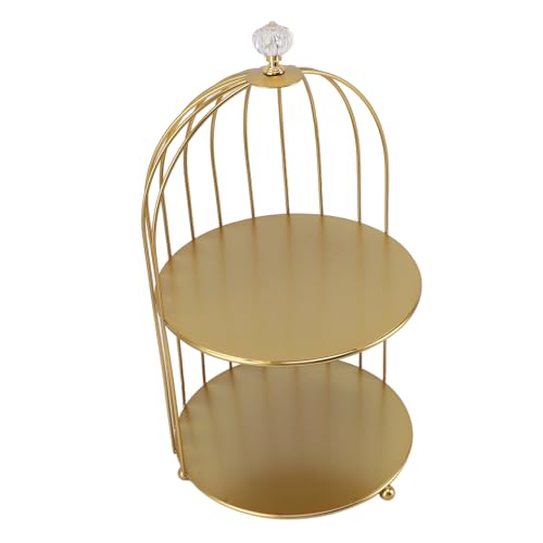 Vogelkäfig-Kosmetik-Präsentationsregal, Gold, Multifunktionales Vogelkäfig-Make-up-Organizer-Regal für Badezimmer (Doppelte Schichten) von CCYLEZ