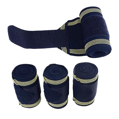 CDQL 4-teilige Pferde-Beinbandagen – Leichte und Bequeme Polo-Beinbandagen für Pferde – Polo-Bandagen aus Weichem Polyester – Stallbedarf, Reitstiefel – Reitzubehör von CDQL